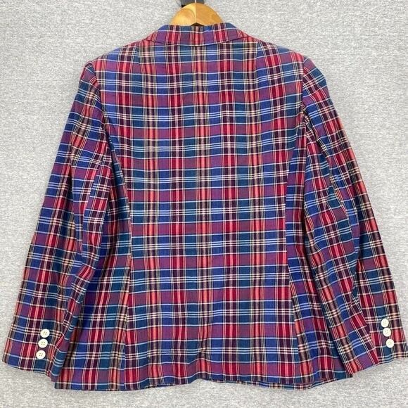 Vintage Country Suburbans Blazer Womens 16 Blue Red Plaid Button Jacket UNION - Picture 4 of 12